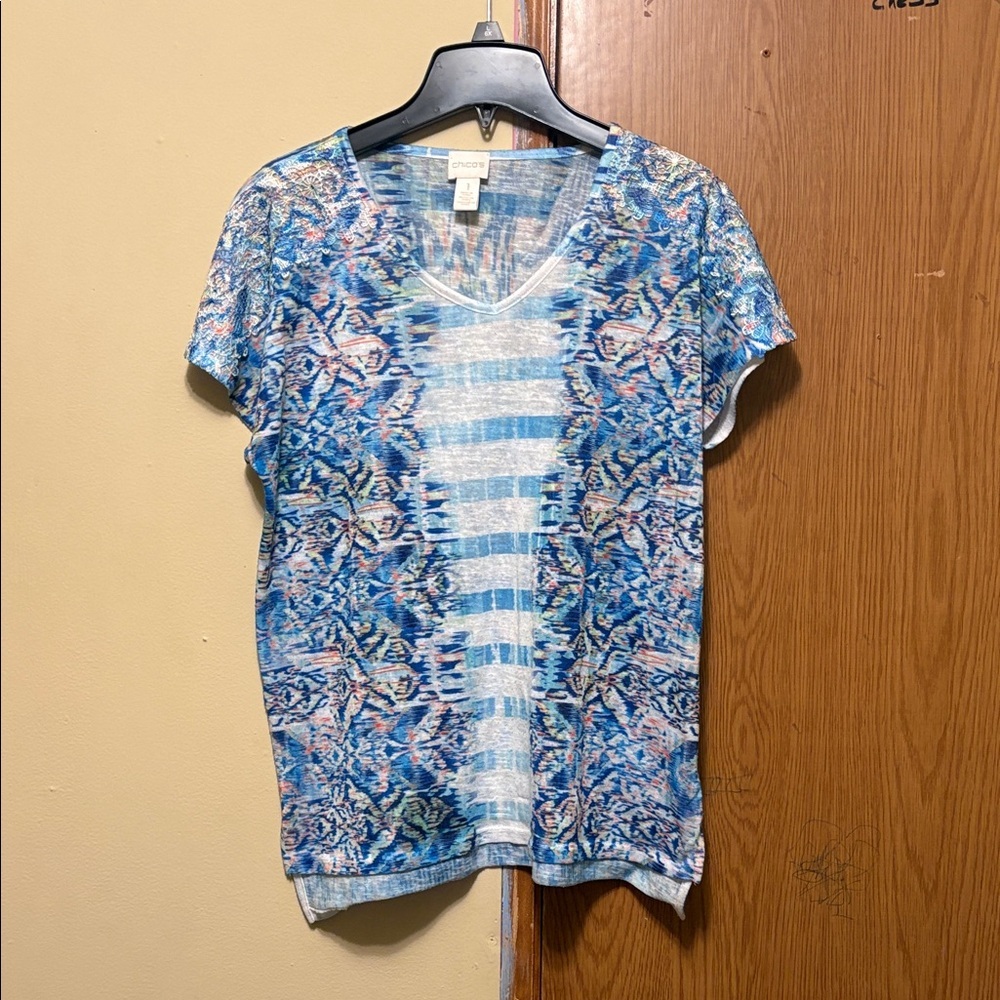 Chico's Multicolor Short Sleeve Top